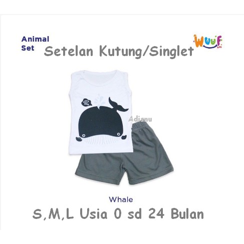 Wuuf Kids Setelan Kutung Singlet Bayi Motif S M L 0 sd 24 Bulan