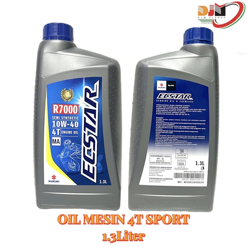 OIL SUZUKI SGO ECSTAR R7000 R5000 4T 10W-40 SL MA 1,3ml 1,L 0,8ml