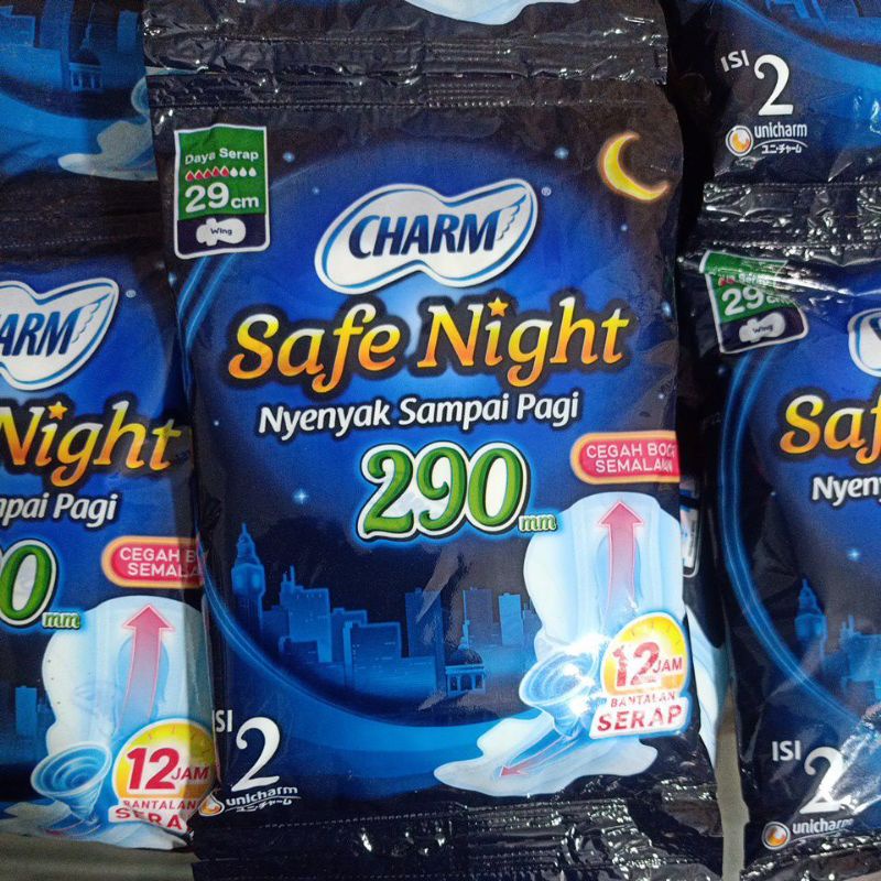 Pembalut Charm Safe Night Isi 2 (Ecer)