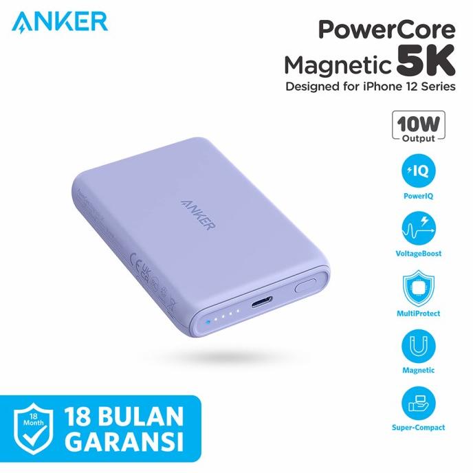 Powerbank Anker Powercore Magnetic 5K - A1619 - violet
