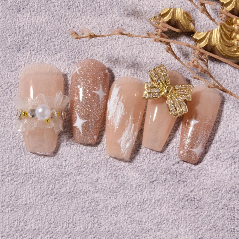 Mxbeauty Charms Perhiasan Bentuk Pita Bahan Zircon Untuk Dekorasi Nail Art