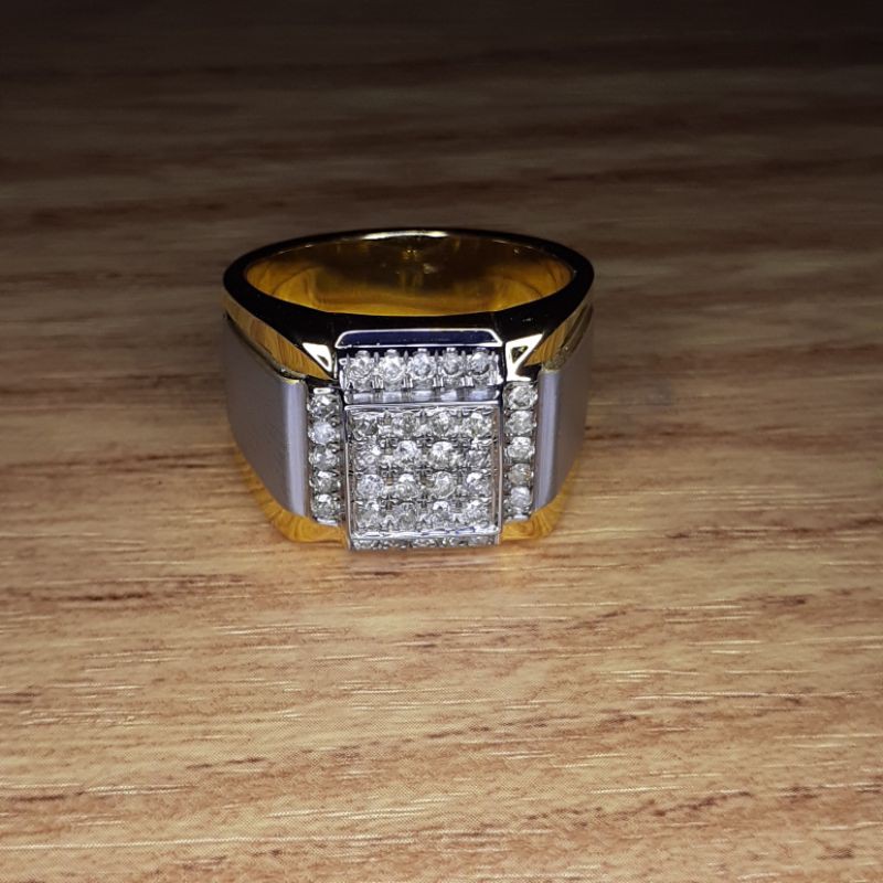 Cincin Berlian Asli Pria Keren Perak