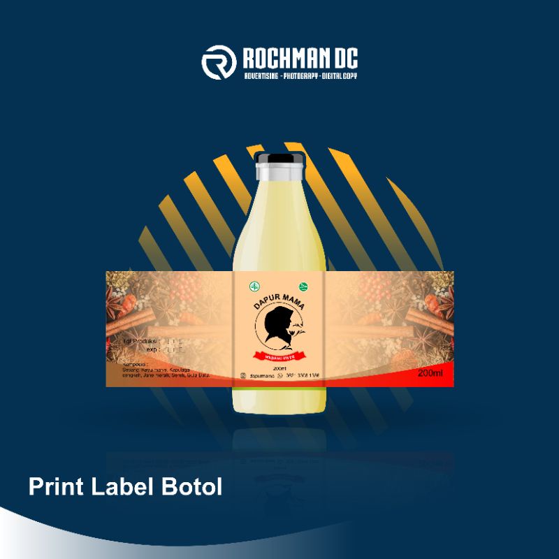 Print Sticker label botol brand minuman label makanan label snack