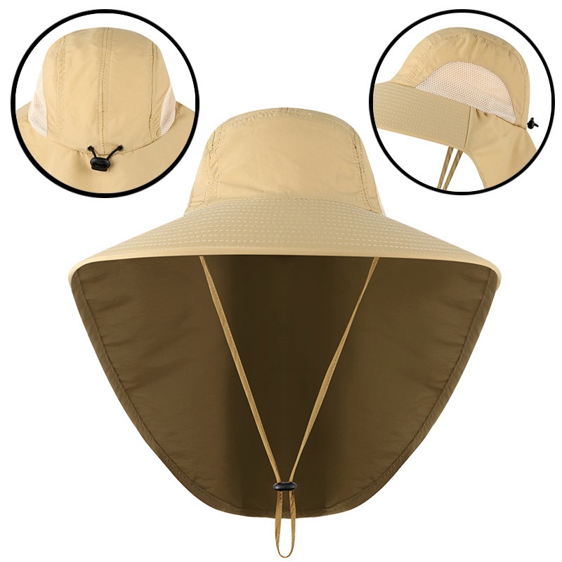 Topi Bucket Pria / Wanita Breathable Cepat Kering Anti Ultraviolet Untuk Outdoor / Musim Panas