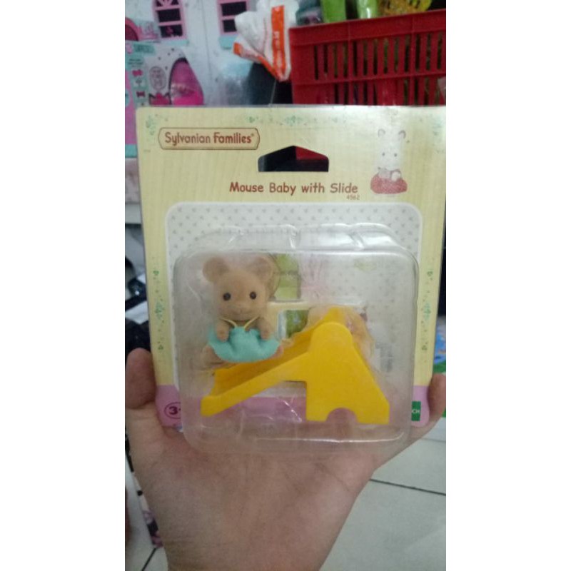 Sylvanian Families Mouse baby with slide Rare