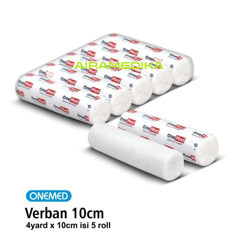 Kasa Verban Gulung 10cm x 4yard / Kasa Perban Gulung Putih 10cm x 4yard Onemed Harga Per Pack isi 5 