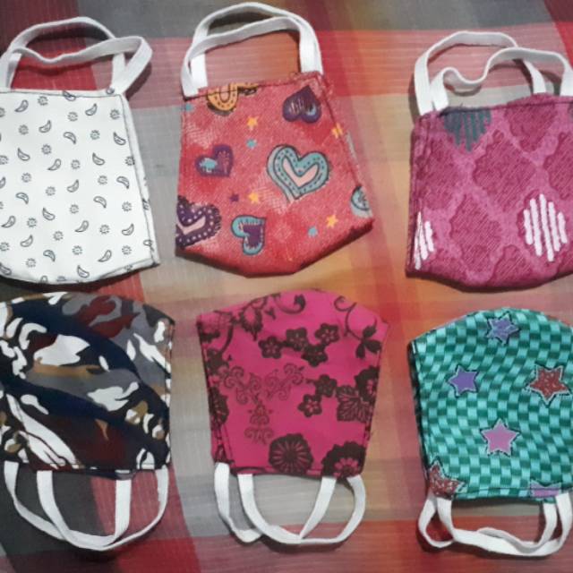 Masker kain tali karet anak-anak