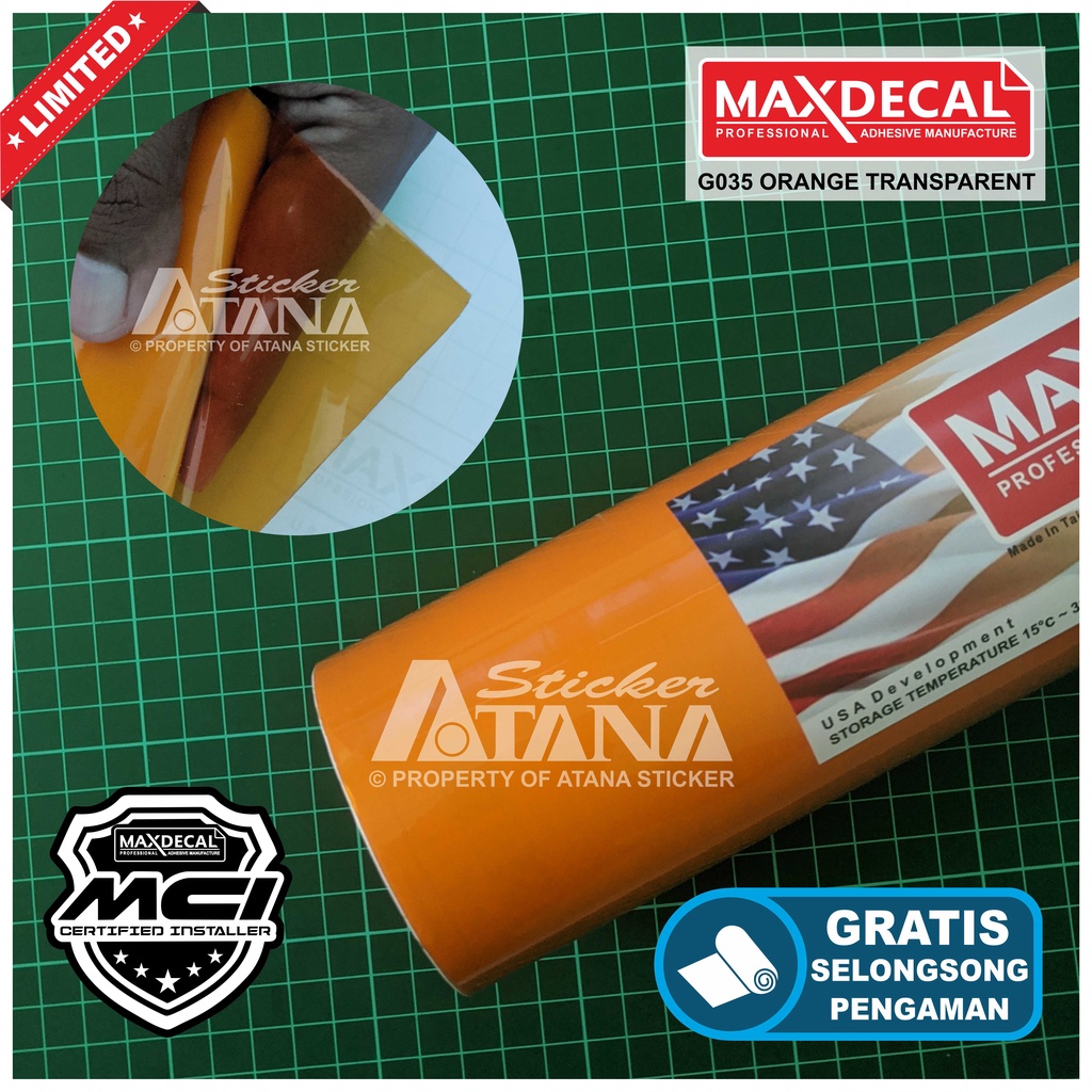 Skotlet Orange Transparan Maxdecal Scotlet Oranye Oren Transparent Stiker Tembus Pandang Bening Sticker Smoke Scolite Hybrid Scotlight Anti Gores Transparant Decal Vinyl Wrap Body Dekorasi Aksesoris Lampu Headlamp Motor Mobil Hp Laptop Neon Box Shogun