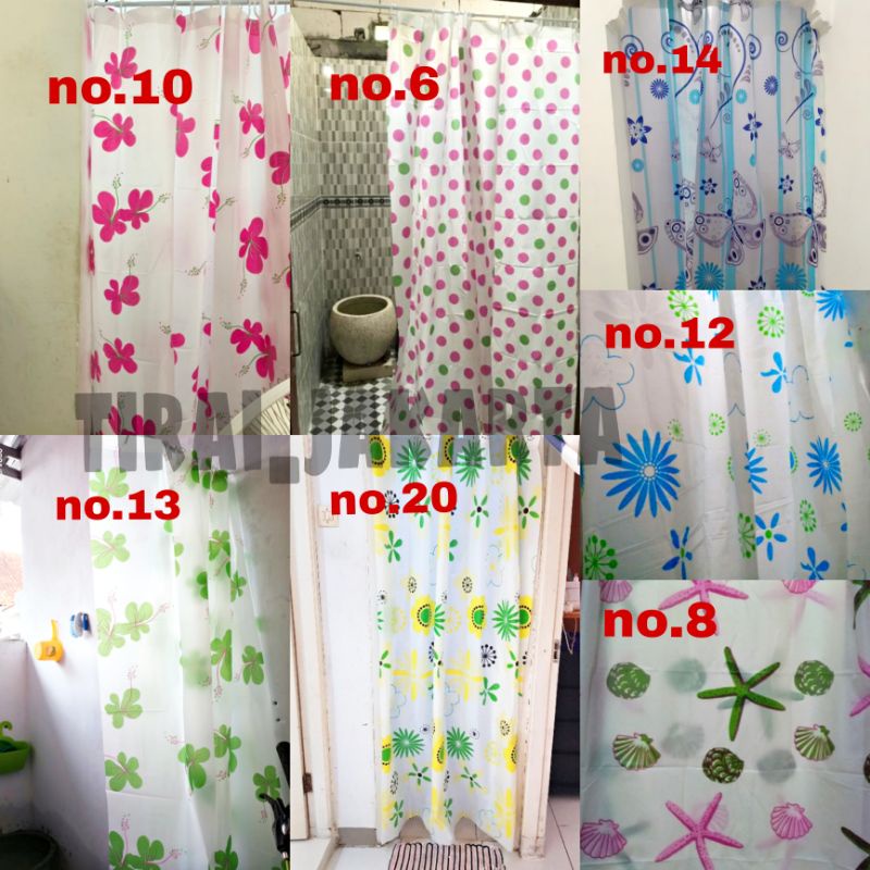 Shower Curtain Gorden / Tirai Gorden Kamar Mandi Anti Air/