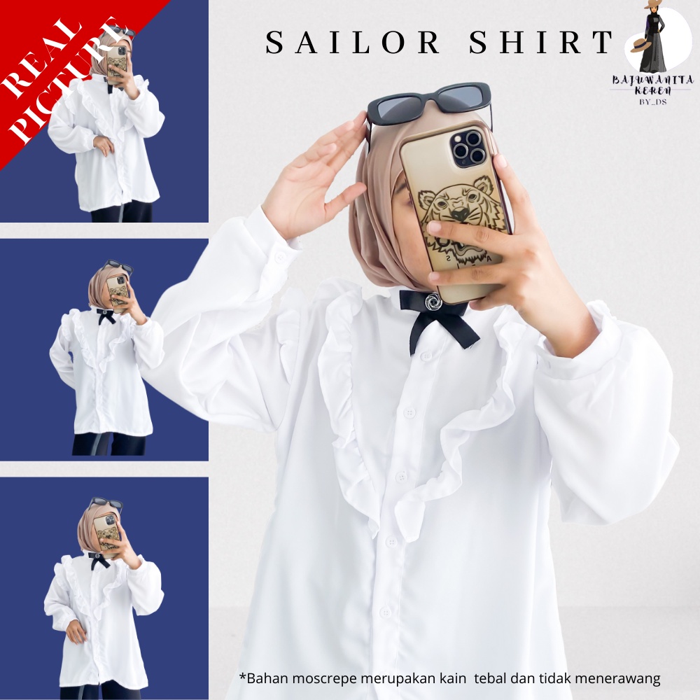 BajuWanitaKeren_byds Baju Kemeja Putih Kantor Atasan Wanita Atau Dewasa Atasan Blouse Tunik Kekinian