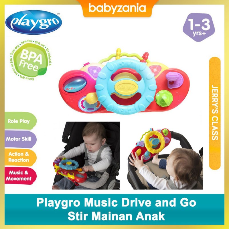 Playgro Music Drive And Go / Mainan Stir Stroller Bayi 12m+