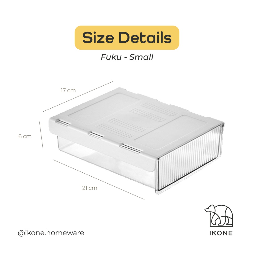 【IKONE】FUKU Portable Desk Drawer Laci Meja Laci Bawah Meja PET DIY Laci Tempel Bawah Meja Drawer Storage Box Laci Penyimpanan Kantor Rumah Organizer Meja Alat Tulis Buku Baju Dalaman Underwear Storage