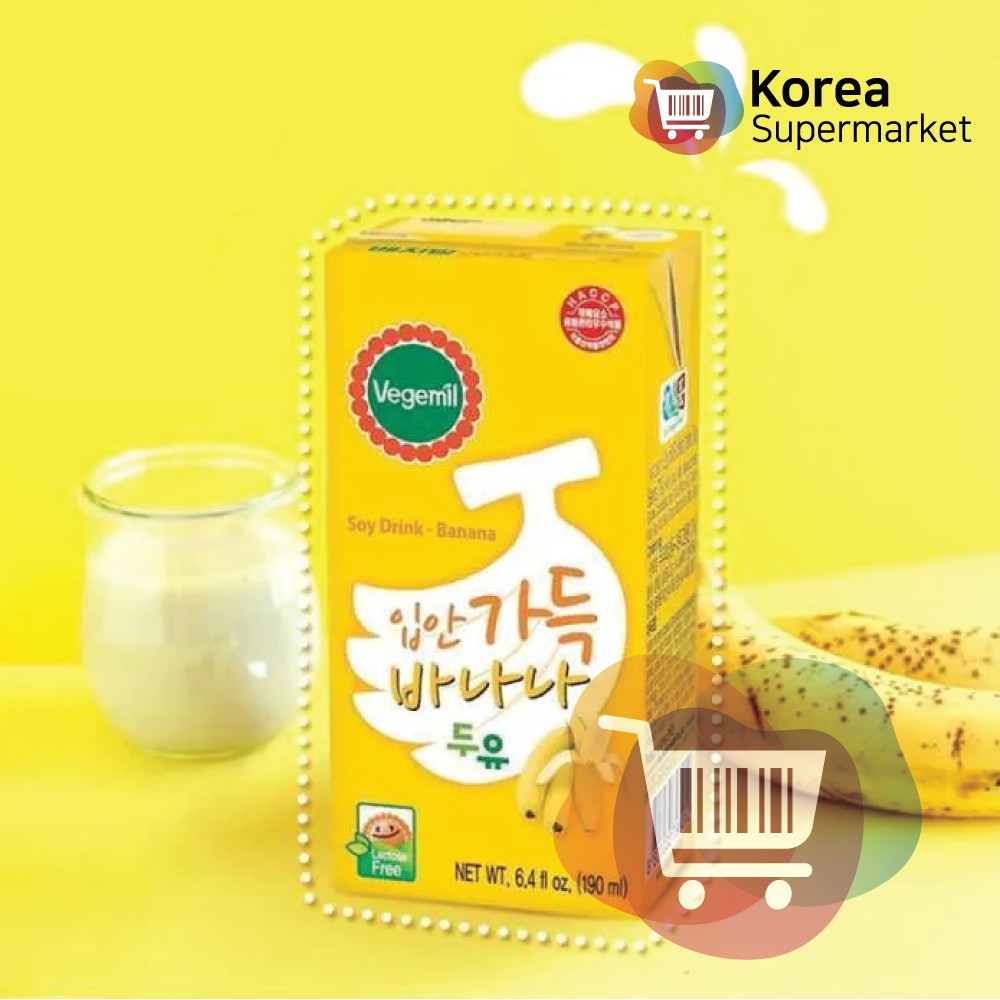 Chungs Food Soy Drink Banana 190ml/Minuman Susu Rasa Pisang Asli Korea