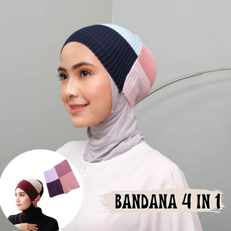 Daleman Jilbab Hijab Ciput Rajut Bandana 1-4 warna iner bandana jilbab