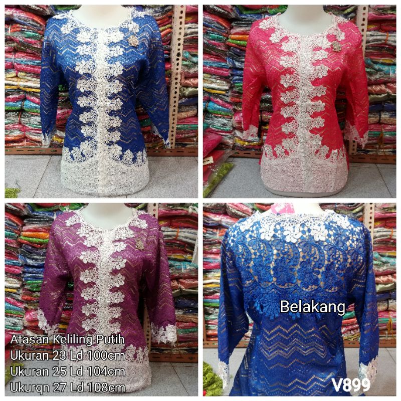 Blouse Kombinasi Putih V899