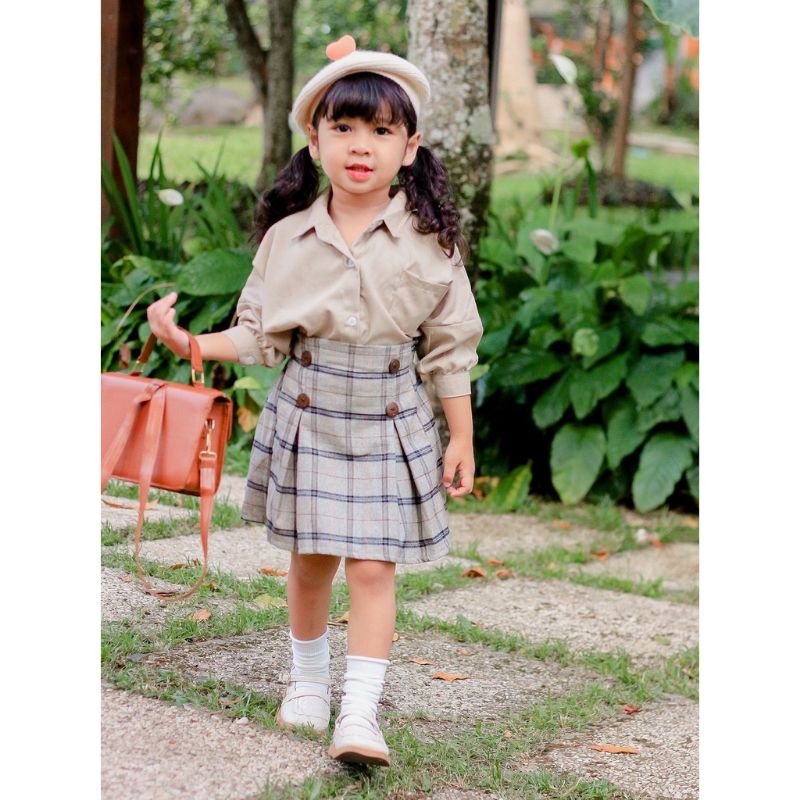 Rok Anak Pendek Poppy Skirt Anak Perempuan / Rok Span Tartan Kotak Anak Perempuan Usia 1-6 Tahun