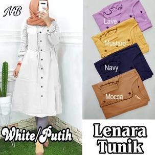 [KODE ZECET] Best seller Atasan wanita kekinian 2022 Lenara Tunik L-XL Bisa COD
