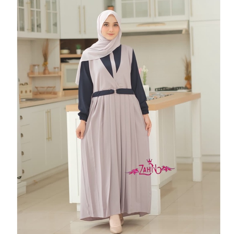GAMIS DRESS LAURA ITY CREPE ORI ZAHIN CANTIK-7