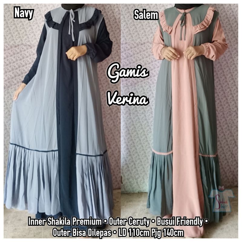 Gamis Rompi Set Terbaru, Gamis Shakila Premium Rompi Ceruti, Gamis Polos Set Rompi Cantik, Gamis Kon