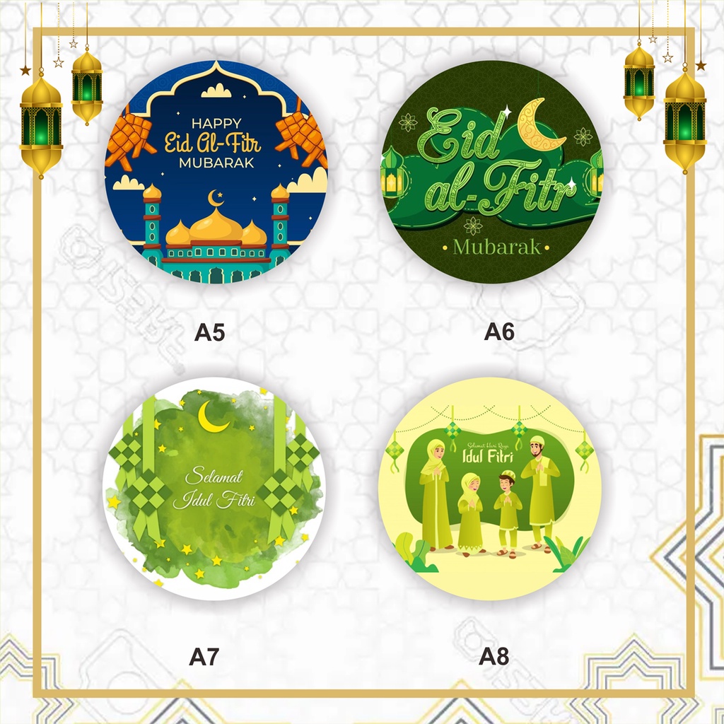 

50pcs Stiker Ucapan Idul Fitri / Eid Mubarak / Stiker Toples Kue Lebaran / Hampers Lebaran