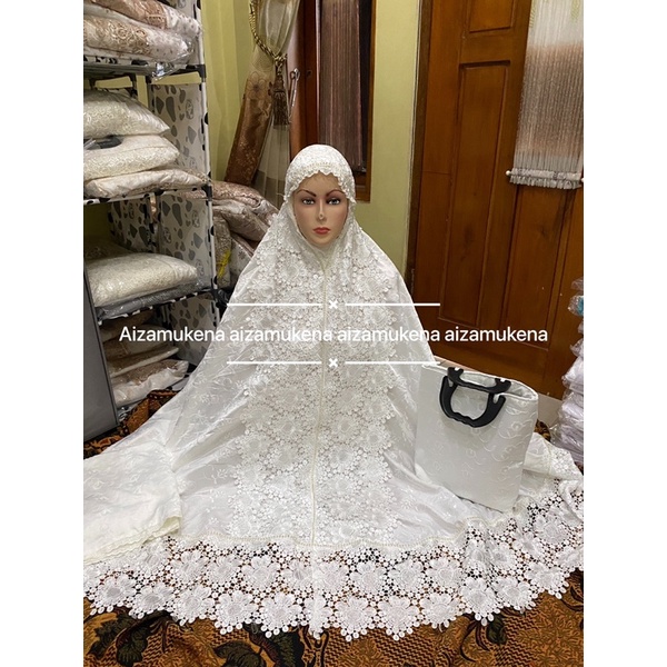 mukena delima putih swarovsky kd full sutra