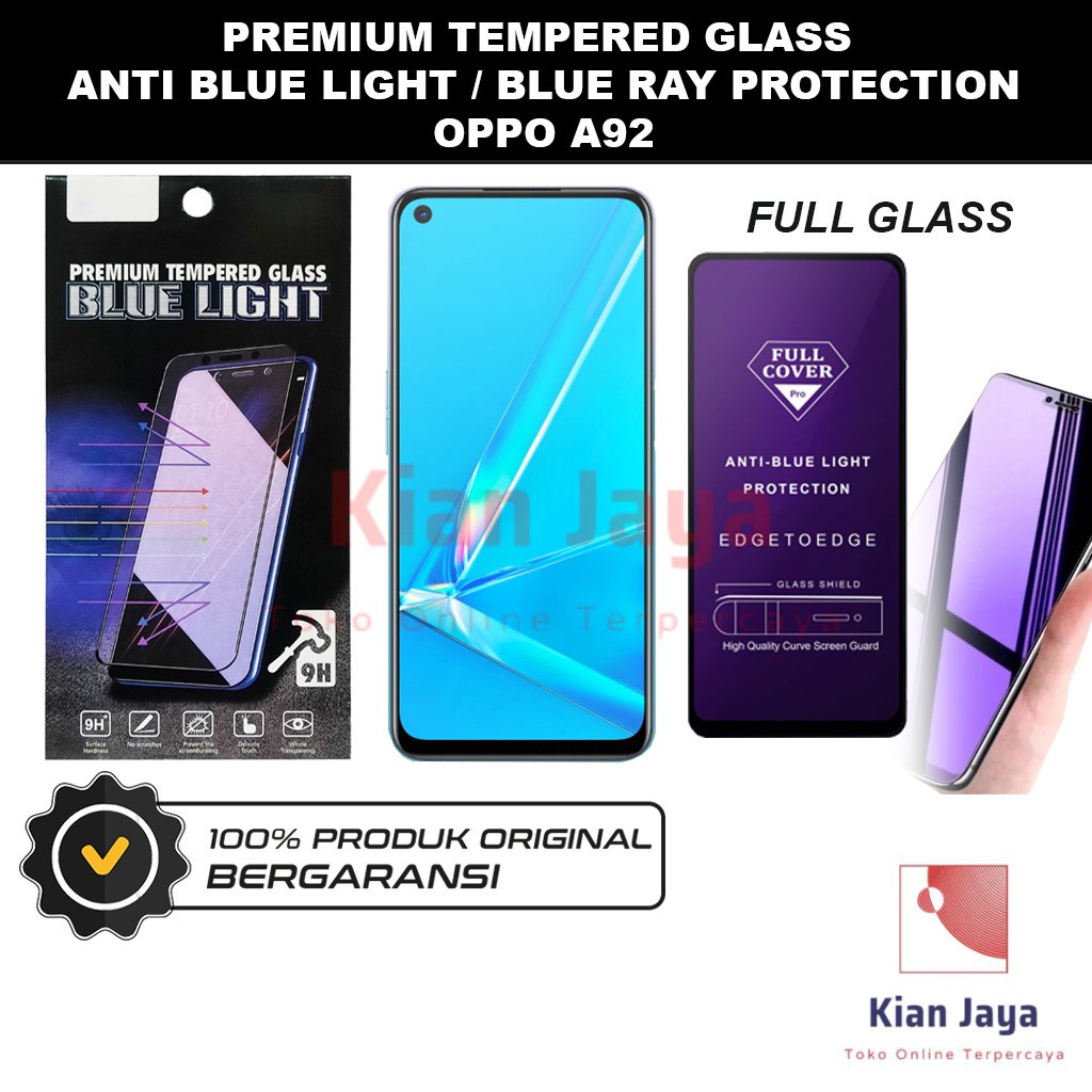 Tempered Glass Oppoo A92 Anti Blue Light Hp Temper Anti Gores