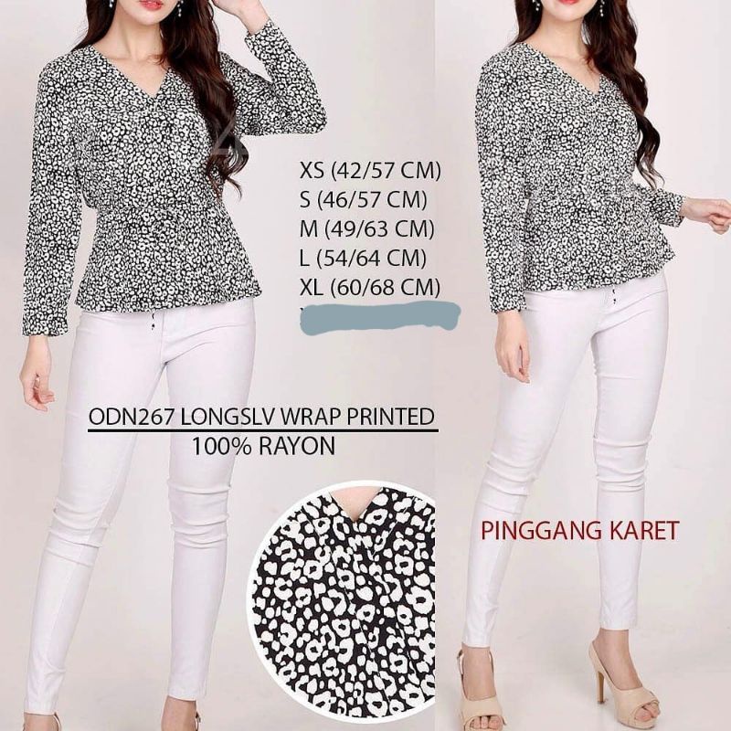 Old Navy ODN267 longsleeve wrap printed blouse