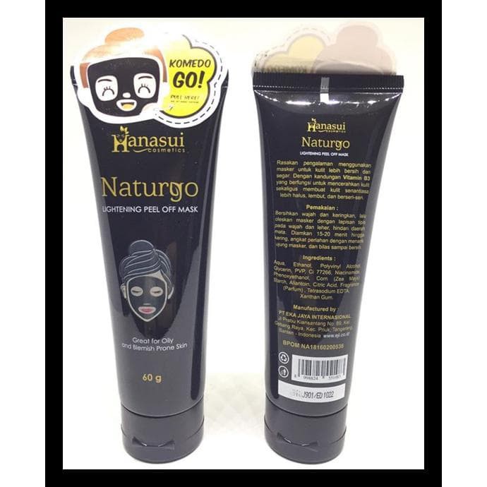 Masker HANASUI Naturgo Tube 60 gr | Ampuh Mengangkat Kotoran &amp; Komedo Di Wajah | Original 100%