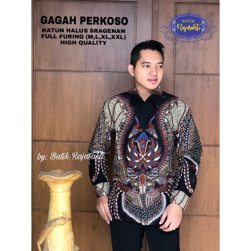 BATIK PRIA GAGAH PERKOSO LAPIS FURING KATUN HALUS SRAGENAN SIZE M-XXL HIGH QUALITY