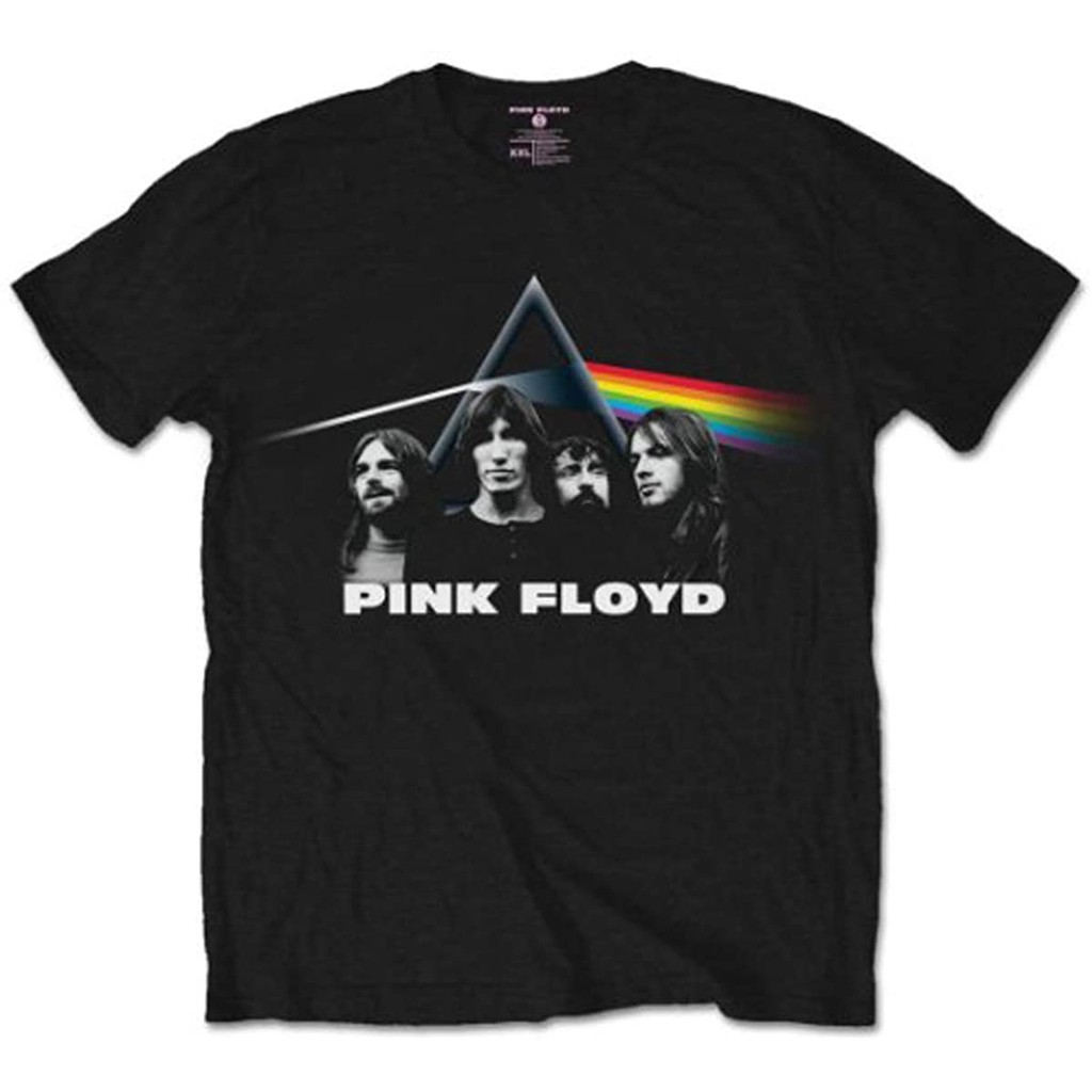 Baju Kaos Band Pink Floyd Men's D.S.O.T.M. Band & Prism T-Shirt Black