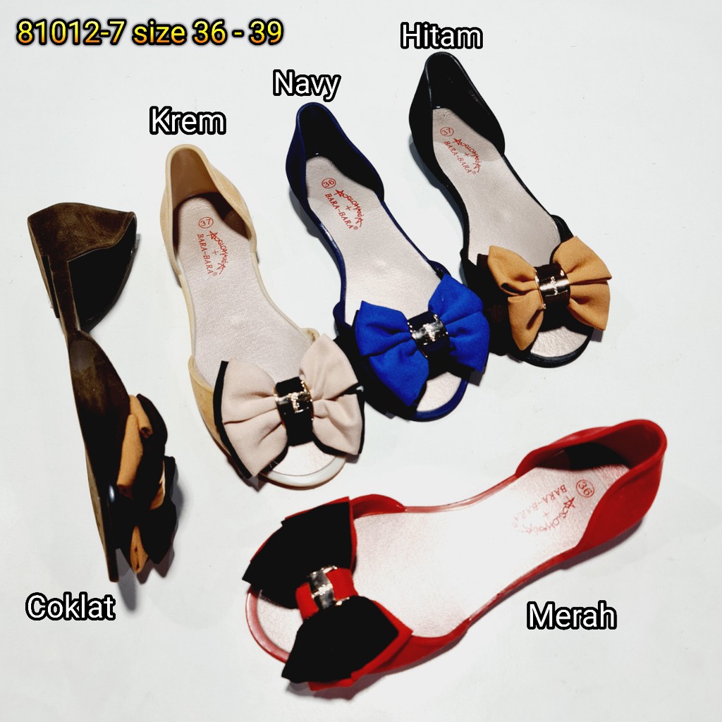 jelly sandal wanita bludru bara bara sendal barabara import sendal cewek 81012-7