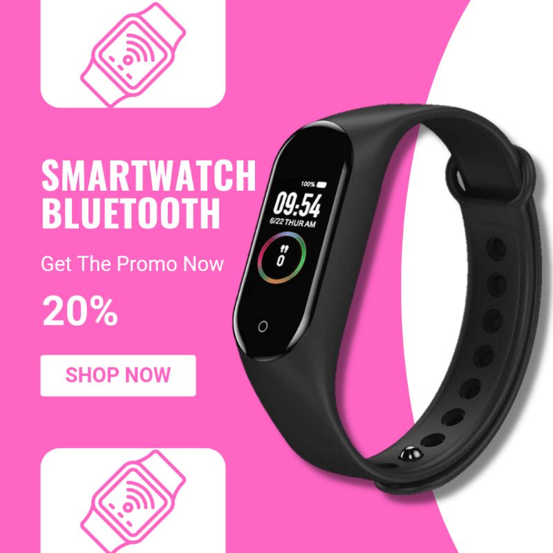 Jam Tangan Pintar LED Bluetooth Heartrate Monitor M4 - SKMEI Smartwatch - Tahan Air IP68