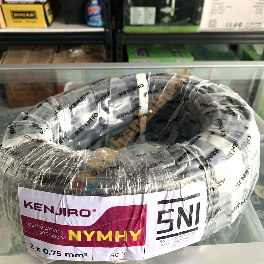 KABEL LISTRIK SERABUT NYMHY KENJIRO 2x0.75MM 2 X 0.75MM 50 YARD 45 METER SNI ETERNA SUPREME
