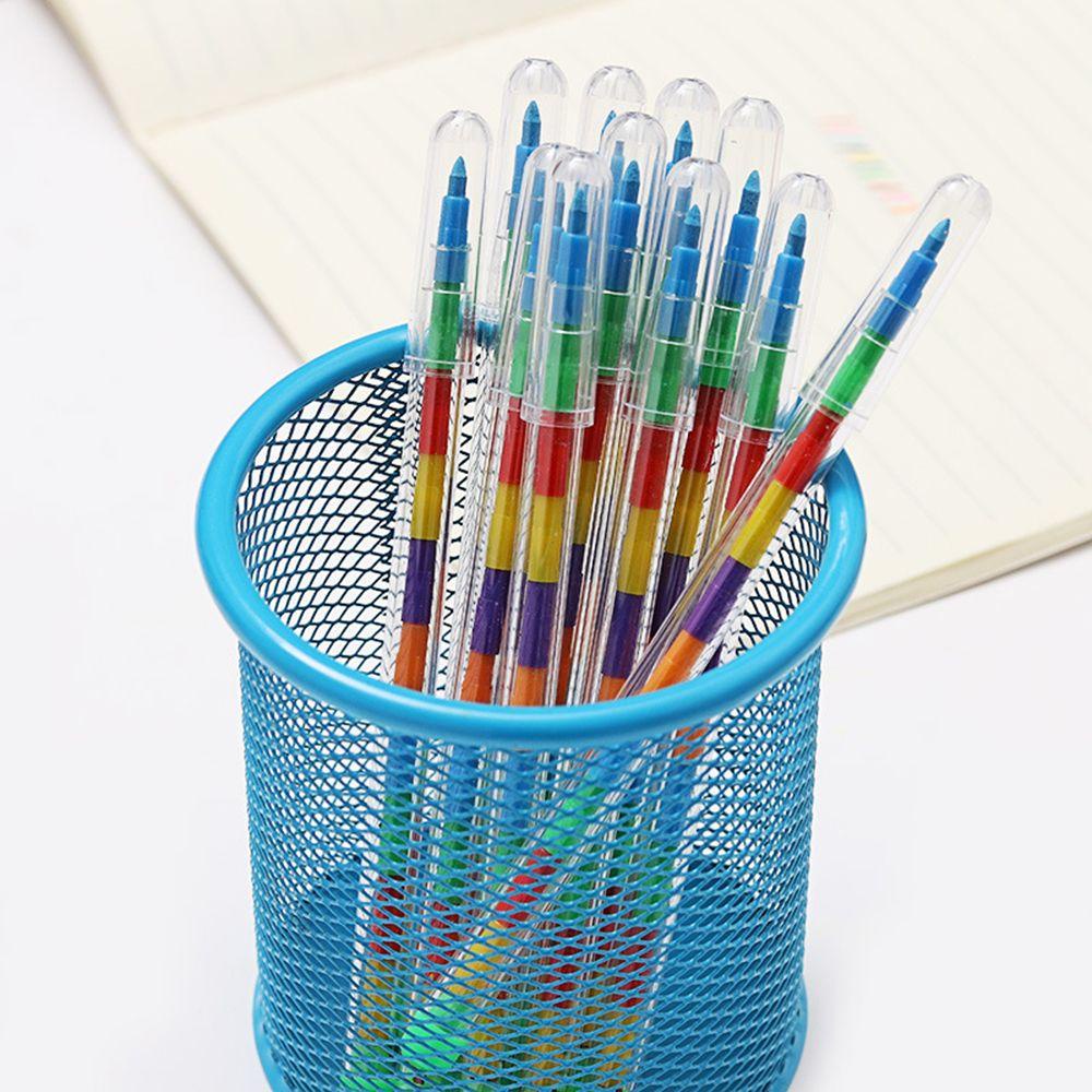 【 ELEGANT 】 Crayon Lucu Perlengkapan Kantor Sekolah Gambar Siswa Pen Stacker Minyak Pastel Tergantikan Pensil Anak