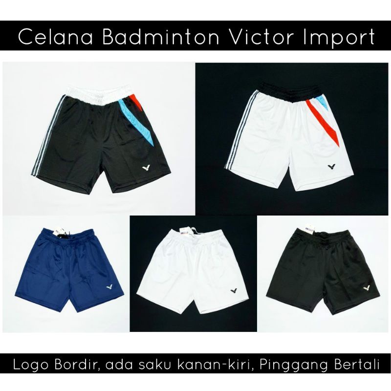 Celana Badminton Victor Import V7037 V022 V708 Crown Collection Hitam putih Navy Celana Olahraga Murah