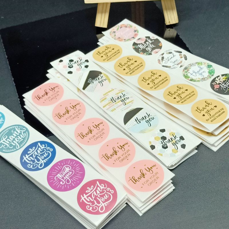 

stiker label thank you 50 pcs - tempelan segel sticker label motif