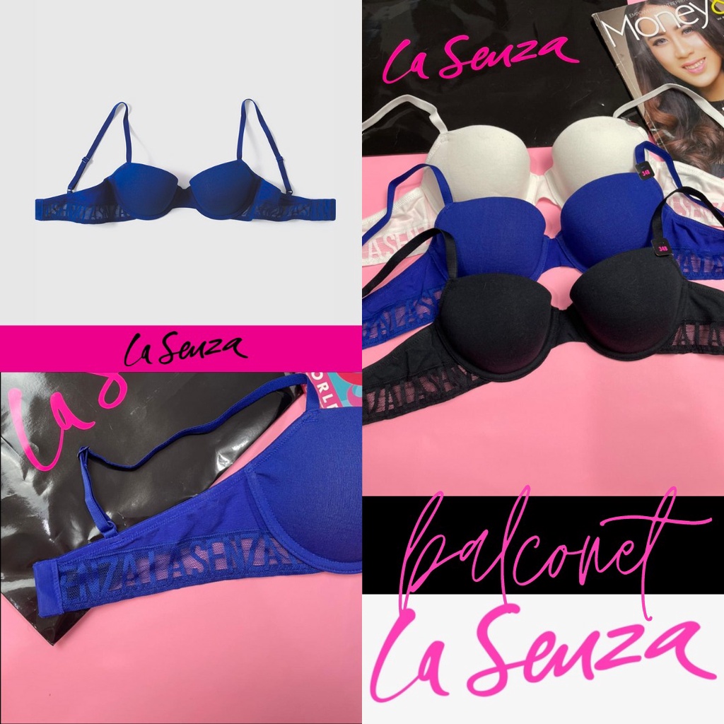 [LA S*NZA] BRANDED BRA COTTON LOGO BALCONET REMIX SERIES bh WANITA SEXY // sisa ekspor