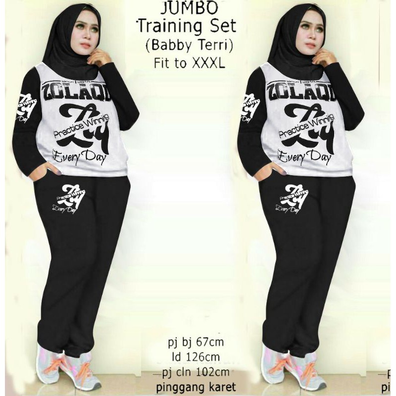 SETELAN CELANA JUMBO WANITA KEKINIAN Setelan Olahraga Wanita Big Size Cewek Baju Premium Legging Jum