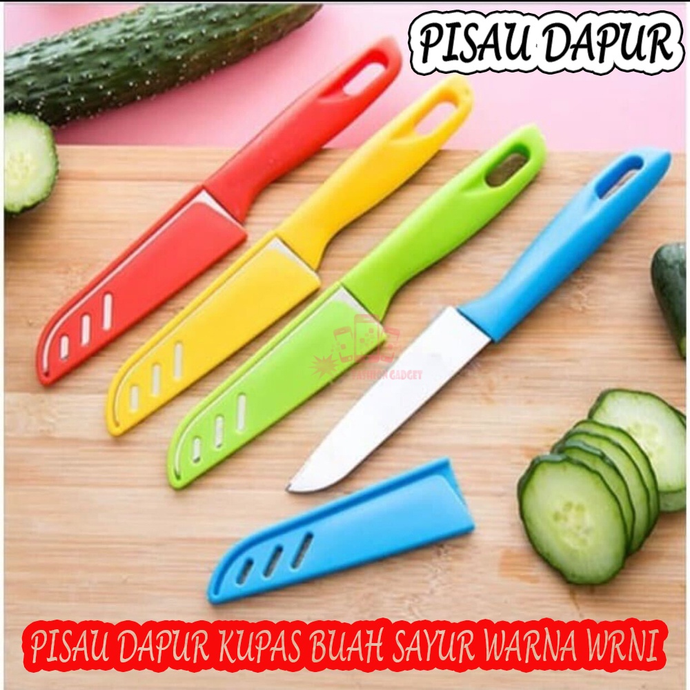 Pisau Kupas Buah Lengkap dengan Sarung Penutup Pisau Dapur Mini / Pisau Buah / Pisau Dapur Mini / Pisau Sayur /