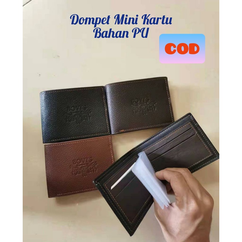 Dompet Pria Dompet Laki2 Dompet Mini Model Simple dan Polos Bahan PU Leather Brudu