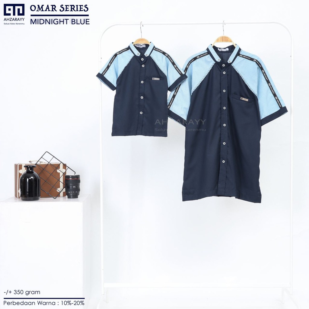 Koko Couple Ahzarayy Omar Series/ Koko Couple Ayah Anak/ Baju Koko Lebaran terbaru