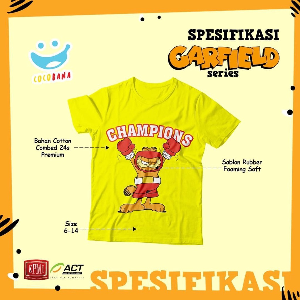 KAOS ANAK LAKI-LAKI MOTIF KARTUN KUCING 6-14 TAHUN