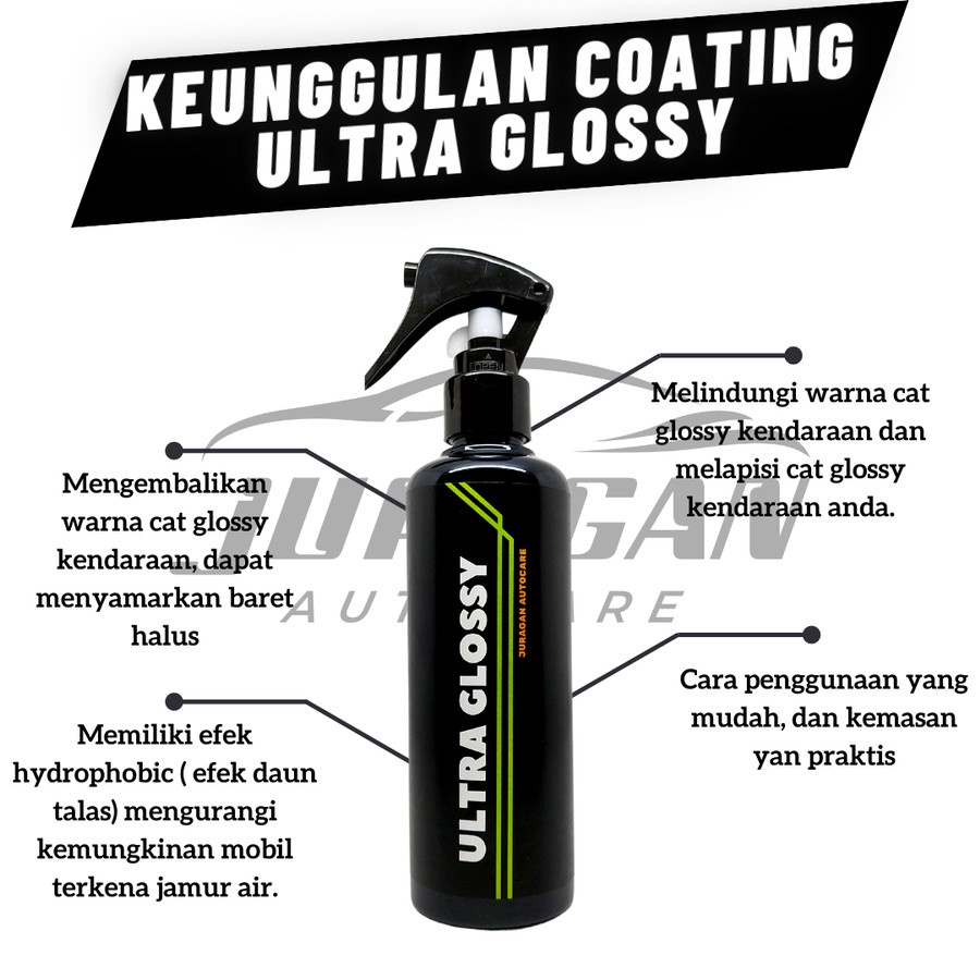 Pengkilap Body Motor Mobil Glossy - Efek Daun Talas Anti Air Ultra Glossy Juragan Autocare