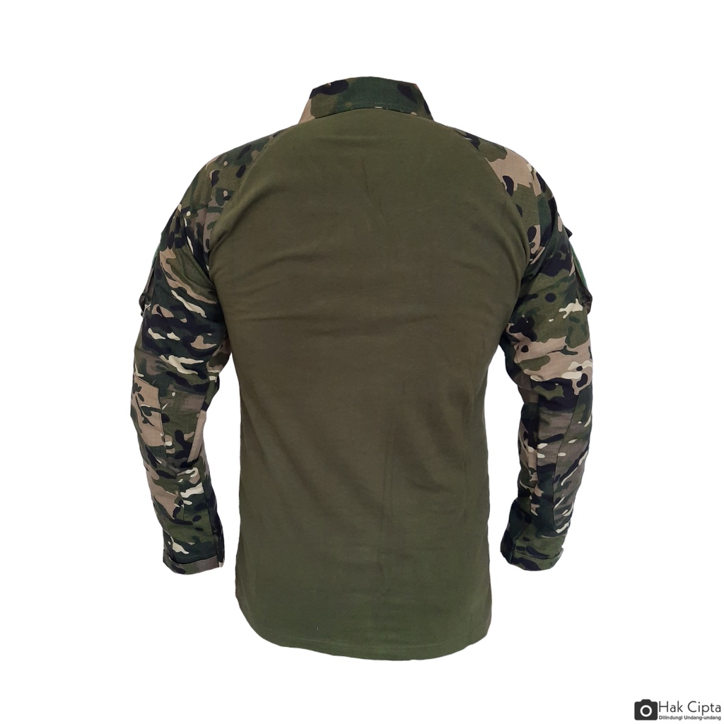 combat shirt/kaos bdu panjang loreng multicam cotton twill local