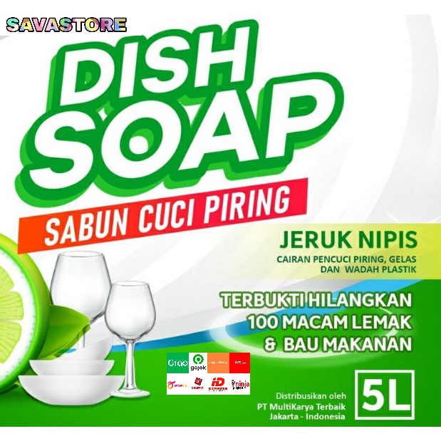 SABUN CUCI PIRING 5 LITER DISH SOAP 5L + FREE SPONS CUCI PIRING