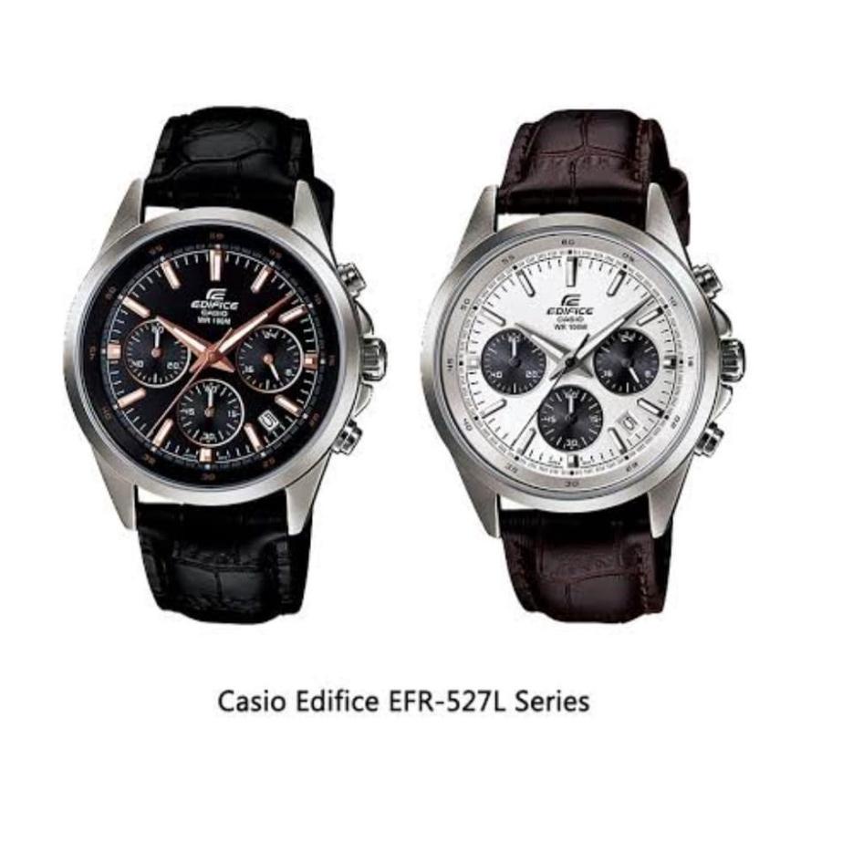 Bagus Banget.. FREE BOX  JAM TANGAN PRIA CASIO EDIFICE EFR527 ELEGAN TALI KULIT JAM TANGAN PRIA FASH