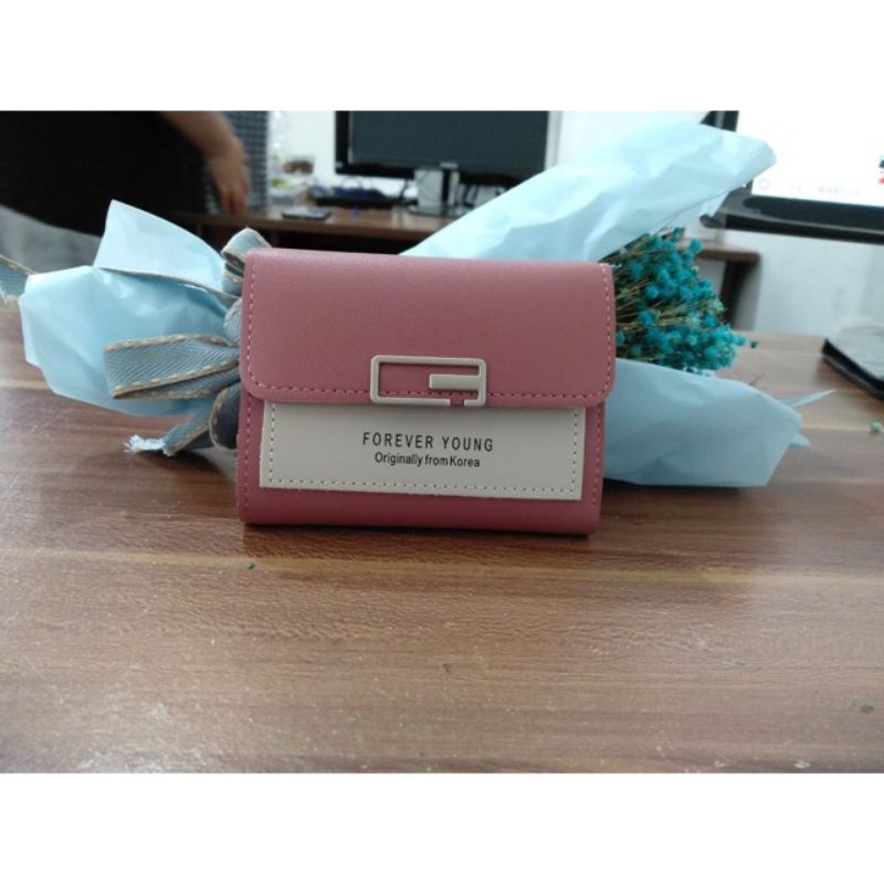 COD✓ Dompet Lipat Wanita Import Fashion Korea Murah Dompet Lipat Kekinian Cantik dan Terlaris