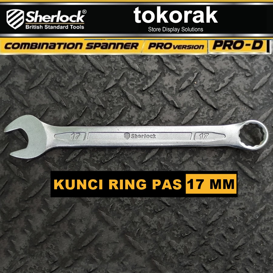 SHERLOCK KUNCI RING PAS 17 MM PRO - D - KUNCI PAS RING - CR-V DIN 3113