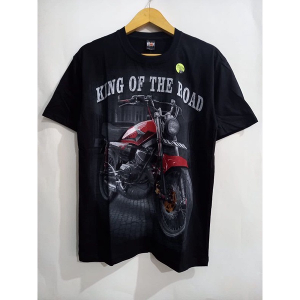 KAOS MOTOR RX KING OF THE ROAD HITAM MURAH READY