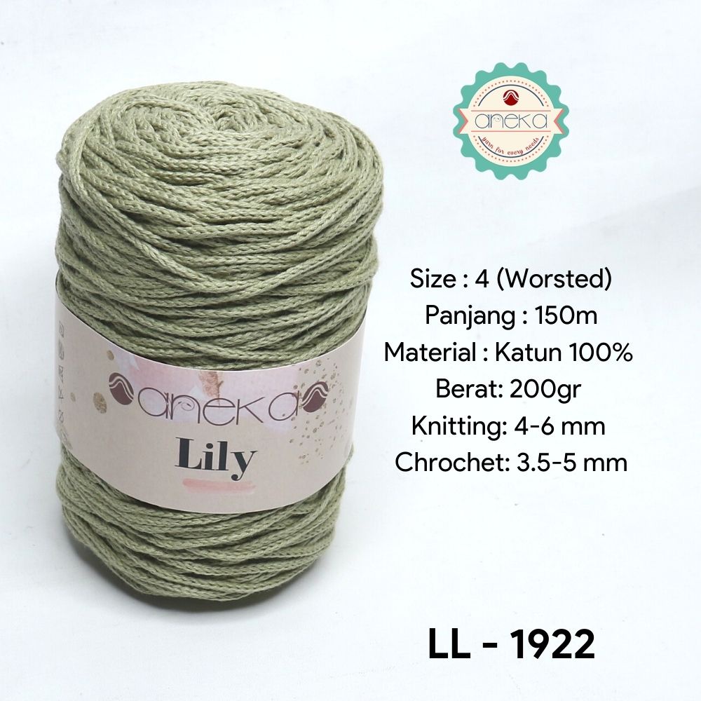 Benang Rajut Lily / Lili / Tambang / Macrame Cotton Rope Yarn - 1922